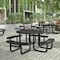 Flash Furniture Round Picnic Table, Black, Metal, 82.5 in L SLF-EMR46-H60L-BK-GG - alternate 1